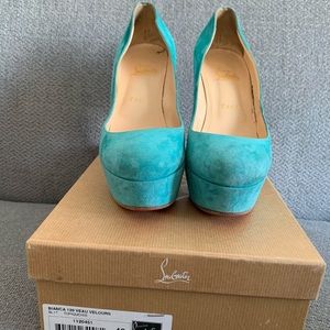 Christian Louboutin turquoise Bianca heels